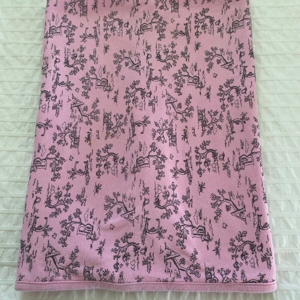 Starting Out Pink White ABC Toile Baby Girl Blanket Lovey Cotton 24"X30" Vintage